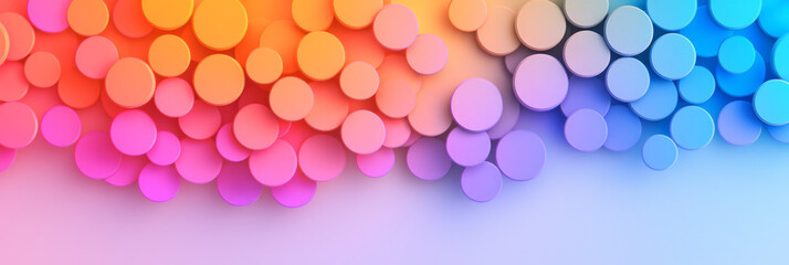 Poster - A captivating digital pixel pattern of interconnected colorful circles with radiant neon gradients, symbolizing connectivity and modernity,