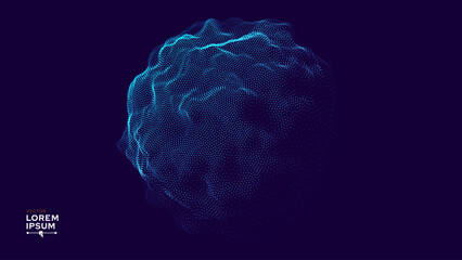 Aufkleber - Biology Cell Scientific Medical Research Background. Science Blue Cells Backdrop with Depth of Field Blur Particles Effect. Futuristic Plant Microbiology. Blue Virus Cells Vector Illustration.