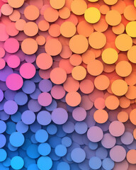 Poster - A vibrant digital pixel pattern of overlapping colorful circles with radiant neon gradients, creating a dynamic and engaging composition,