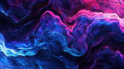 Wall Mural - abstract swirling colors in deep space with vivid hues of blue, pink, and purple, creating a mesmeri