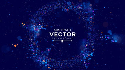 Fototapete - Abstract Cosmic Bokeh Background, Galaxy Space Blurry Backdrop. Soft Blur Light Bokeh Effect Wallpaper. Shiny Holiday Light Effect. Vector Illustration.