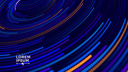 Leinwandbilder - High Speed Light Particles Internet Data Background. Digital Road Fast Speed Internet Broadband Data Flow Concept. Light Arc Turn Twist Bend Effect. Vector Illustration.