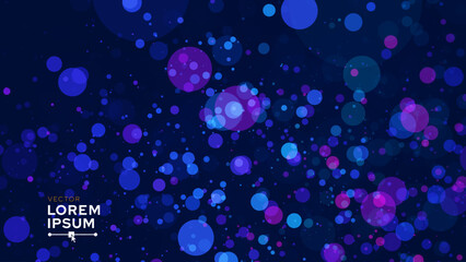 Fototapete - Abstract Cosmic Bokeh Background, Galaxy Space Blurry Backdrop. Soft Blur Light Bokeh Effect Wallpaper. Shiny Holiday Light Effect. Vector Illustration.