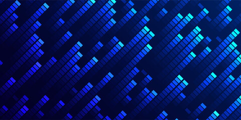 Poster - Big Data Flying Pixels. Blockchain Computer Data Flow Flying Bits Visualization. Computer Memory Buffer Overflow Problem. Pixel Data Flow Matrix in Metaverse Cyberspace Vector Illustration.
