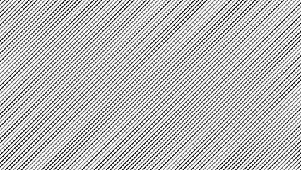 Leinwandbilder - Line Halftone Gradient Effect Pattern. Diagonal Straight Lines Background. Black and White Abstract Texture with Parallel Stripes Thick to Thin. Vector Illustration.