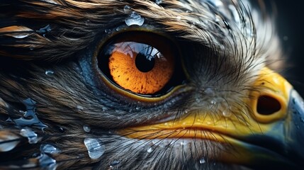 Wall Mural - animal feather beak and eye in close up