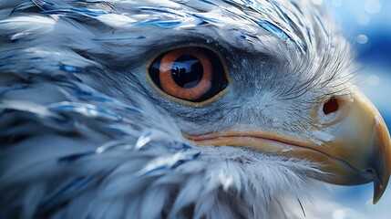 Wall Mural - animal feather beak and eye in close up