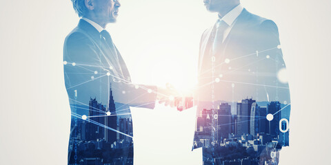 Poster - business, network, handshake, shaking hands, cooperation, matching, society, company, recruitment, b