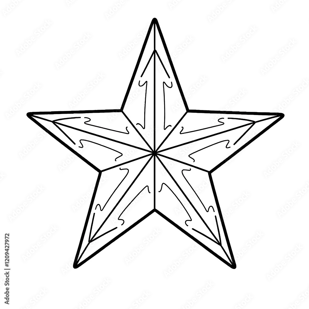 Printable Ornamental Star Coloring Page Design Stock Illustration ...