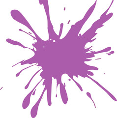 Poster - beautiful purple color paint splashes on white background.