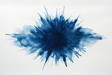 Poster - Abstract blue watercolor explosion on a white background, ideal for banners or creative projects providing plenty of room for personalized text and artistic expressions