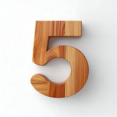 Wall Mural - A wooden numeral 