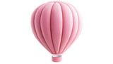 3d rendering of pink hot air balloon isolated on transparent background