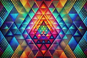 Poster - Abstract Geometric Triangle Halftone Pattern Background: Surreal Photography Design