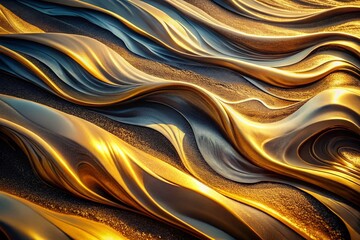 Poster - Abstract Gold Beige Swirling Waves Aerial Photography - Luxury Texture Background