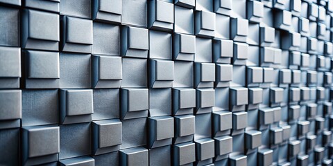 Poster - Abstract Grey Square Pattern Wall Texture: Modern Geometric Background for Design