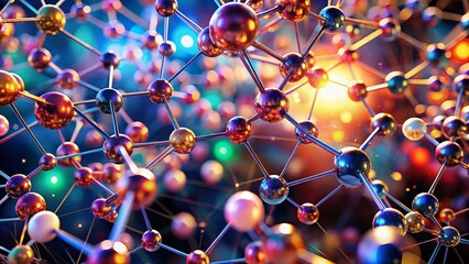 Poster - Abstract Molecular Structure Aerial View: Science & Medical Background