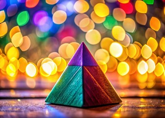 Poster - Abstract Monochromatic Pyramid with Bokeh Background - Stock Photo