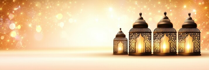 Wall Mural - magnificent lanterns illuminating a tranquil background for celebrations and cultural events