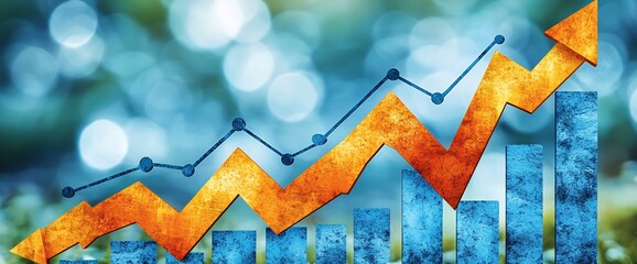 Poster - Upward trending graph showing growth and success.