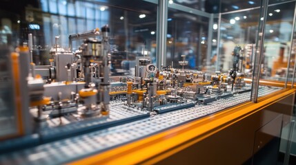 Wall Mural - Industrial Automation: A Model of a Modern Production Line