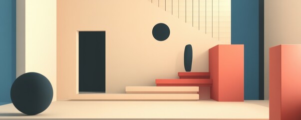 Poster - a minimalist composition with clean lines and simple shapes.