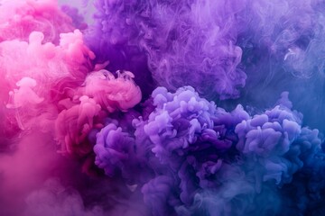 Poster - Pink and purple ink swirling together, creating a mesmerizing abstract pattern