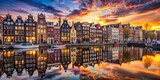 Amsterdam Skyline Panorama: Macro View of Dutch Architecture and Cityscape