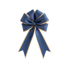 Blue and gold decorative ribbon with bow for gift wrapping or craft projects.