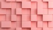 © Tackey - Textured peach wall composed of geometric cubes arranged in a modern art pattern ideal for contemporary design projects
