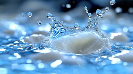 Fototapete - Close-up of a water droplet splash.