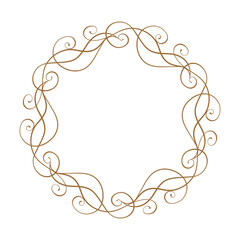 Wall Mural - elegant vintage vector decorative circular frame with swirls and dots for artistic appeal