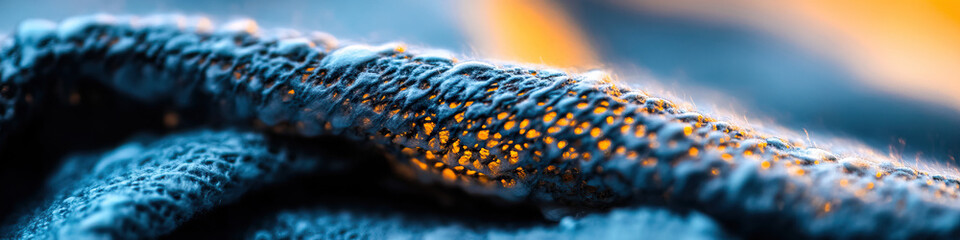 Close-up Photograph of Knitted Fabric with Backlighting