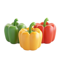 Colorful bell peppers green yellow red fresh vegetables healthy food,