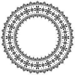 Vintage frame border ornament vector. Ethnic seamless round pattern. Mandala Floral Baroque. Classic antique ornate element. Decorative border for frame, textile, fabric, rug, tattoo, ceramic.