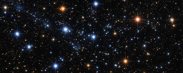 Wall Mural - a panoramic view of a starlit night sky, with countless stars twinkling and the milky way stretching