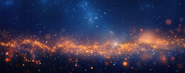 Wall Mural - a panoramic view of a starlit night sky, with countless stars twinkling and the milky way stretching