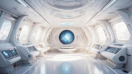 Wall Mural - Futuristic spaceship interior