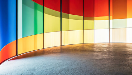 Wall Mural - Abstract design with gradient colored shapes