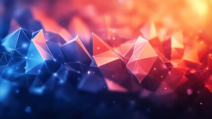 Abstract Red And Blue Polygonal Landscape