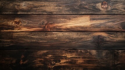Poster - Elegant rich dark brown wooden table showcasing intricate grain patterns ideal for rustic decor and design projects.