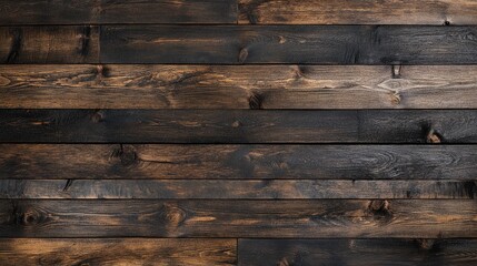 Poster - Rustic dark brown wood paneling background ideal for showcasing flooring designs and interior concepts with a warm aesthetic.
