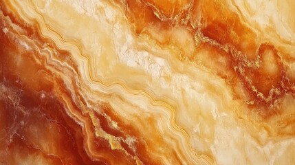 Poster - Rich brown and gold abstract marble texture with cream agate ripple effect ideal for elegant backgrounds and artistic design projects