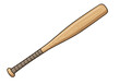 © RegmiPacific - Base ball bat clip art. A cartoon illustration of a classic wooden baseball bat, ready to hit a home run!