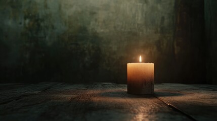 Poster - Candlelight casting a warm glow in a dark setting creating an ambiance of tranquility and contemplation