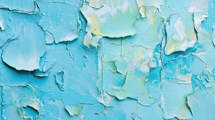 Poster - Aquamarine wooden panels texture with peeling blue paint showcasing detailed closeup of distressed vibrant colors for artistic background use