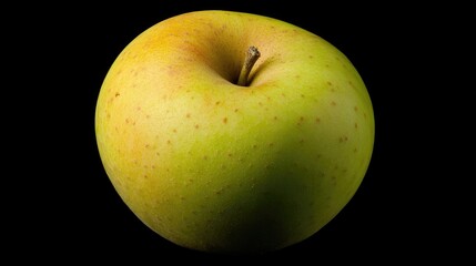 Poster - Fresh green apple highlighted against a dark background showcasing its texture and color in a studio setting.