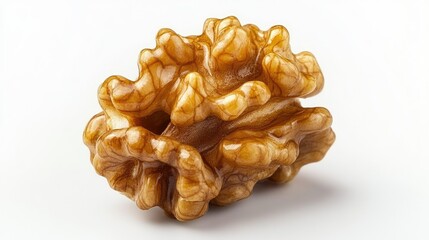 Aufkleber - Walnut kernel on white background showcasing its unique texture and natural color representing healthy vegetarian food choices