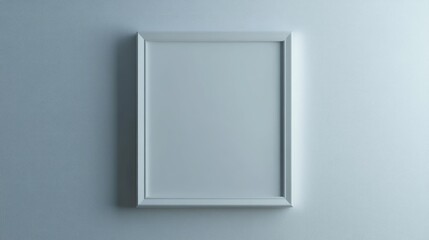Poster - White Blank Canvas Frame on Minimalist Wall for Mockup of Artwork or Inspirational Quotes in Interior Decoration Concept