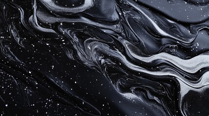 Poster - Elegant black marble texture with sparkling accents suitable for luxurious bathroom or kitchen interior design projects. Refined wall decoration element.